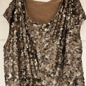 VINCE Gold & Champagne Sequin Mini Dress